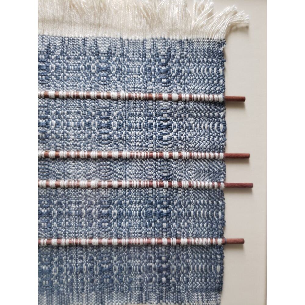 Framed Original Hand Loom Weaving by Jacqui Lubbers Unique Kentucky Art 16"x 17" - Picture 5 of 16